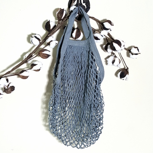 Handbags - French Cotton Market Net Tote/Bag/Olive Gray/Short